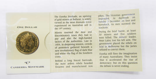 2004 Royal Australian Mint Eureka Stockade $1 'c' Mintmark front