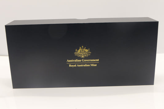 2024 King Charles III Royal Australian Mint Six Coin Roll Set — Premium Black Presentation Box front