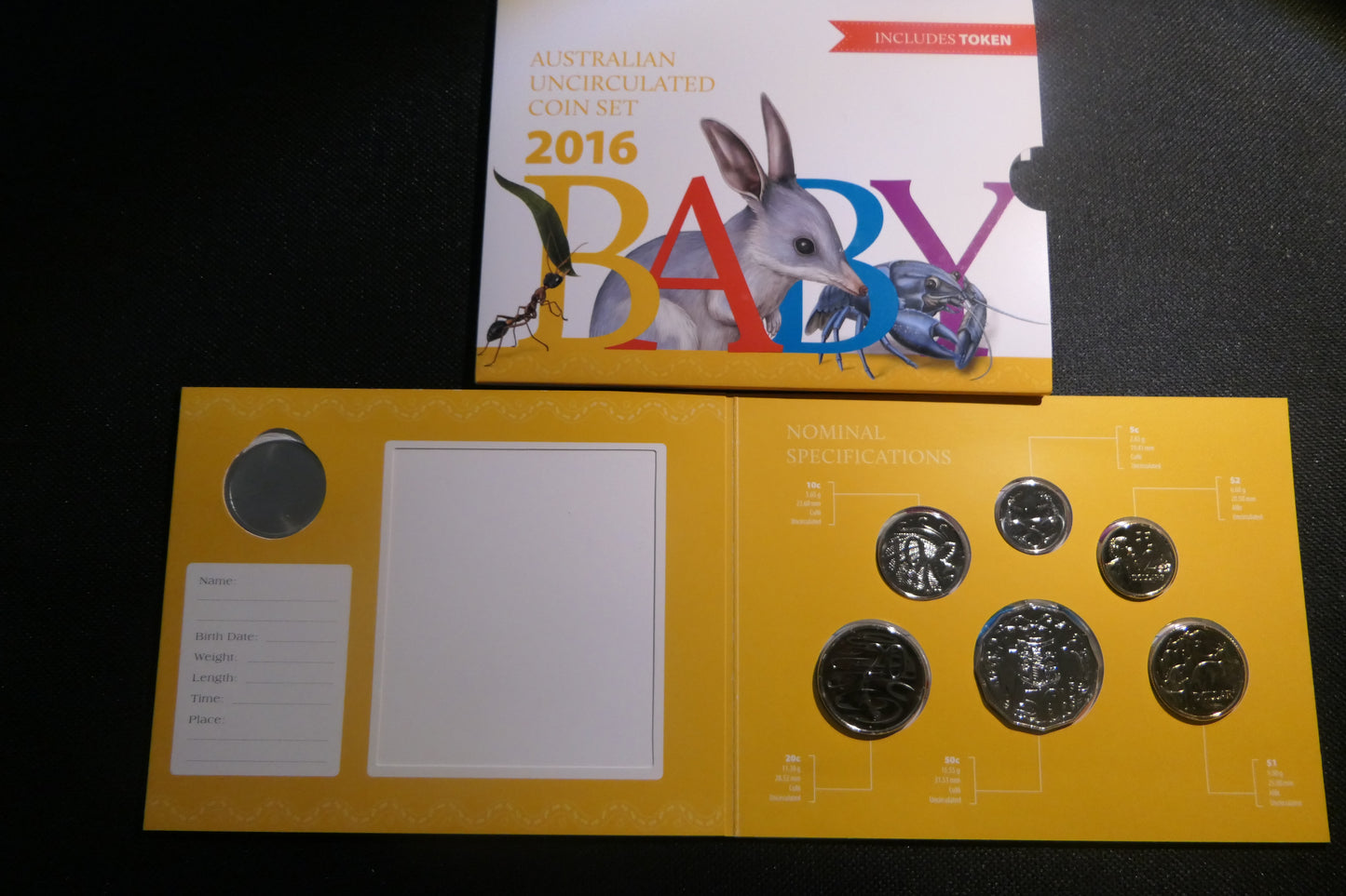 2016 Royal Australian Mint Australian Baby Uncirculated Coin Set front