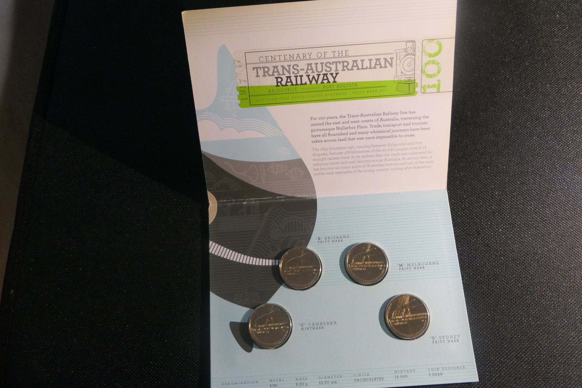 Centenary of the Trans-Australian Railway Coin Set front