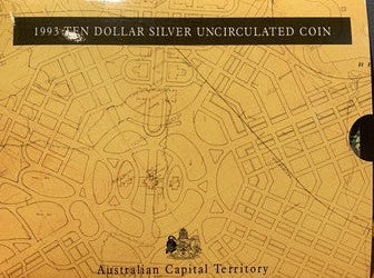 1993 Australian Capital Territory $10 Silver Uncirculated Coin front