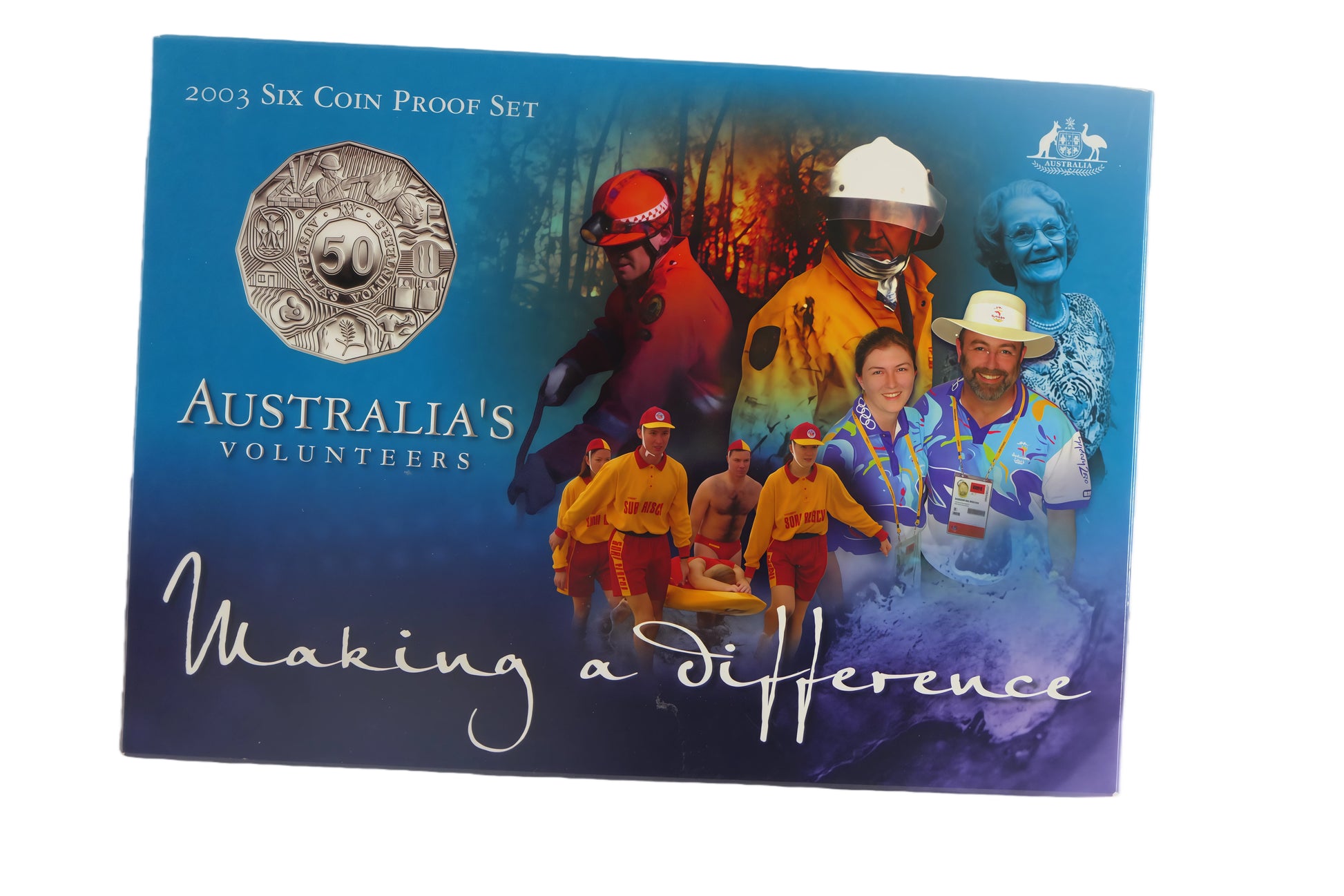 2003 Royal Australian Mint Six Coin Proof Set Australia's Volunteers front