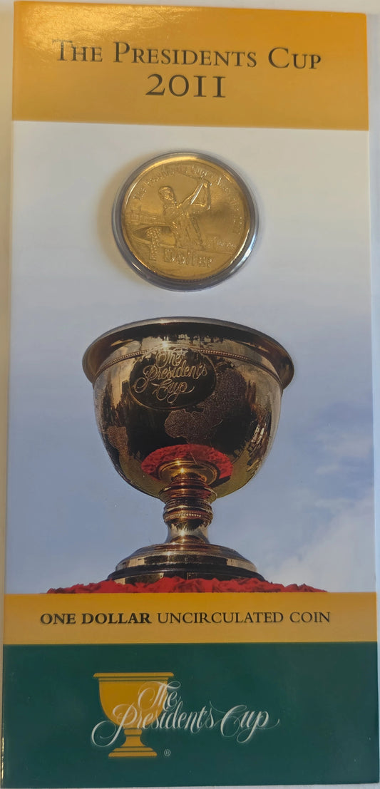 the President Cup 2011 $1 UNC Carded Coin front