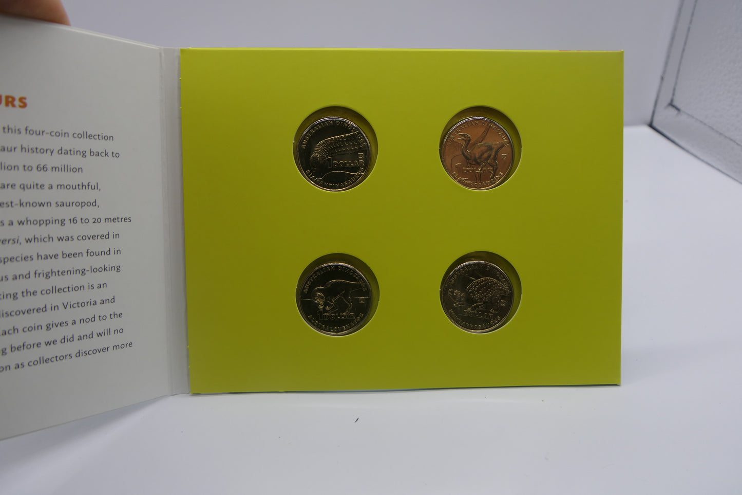 Royal Australian Mint Australian Dinosaurs 2022 $1 Uncirculated Privy Mark Four-Coin Collection (Yellow Edition) reverse