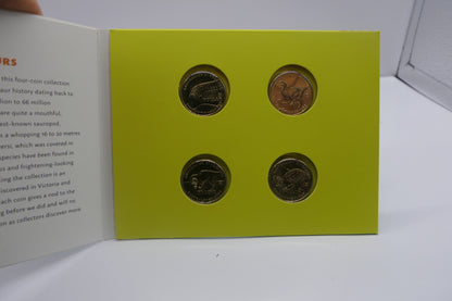Royal Australian Mint Australian Dinosaurs 2022 $1 Uncirculated Privy Mark Four-Coin Collection (Yellow Edition) reverse