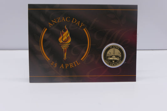 ANZAC Day 25 April 2024 $1 Coin Card — P125 Mintmark front
