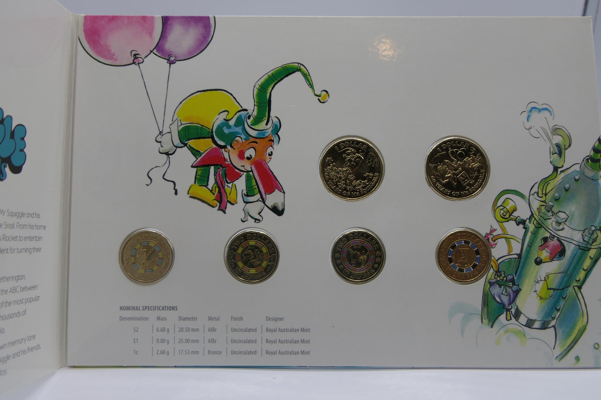 Royal Australian Mint Mr Squiggle 2020 Coin Collection reverse