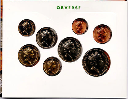 1991 Uncirculated Coin Set — 25th Anniversary of Decimal Currency — Royal Australian Mint reverse