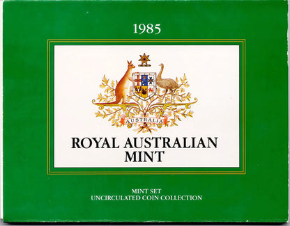 1985 Royal Australian Mint Mint Set — Uncirculated Coin Collection — First Year Makloüf Portrait front