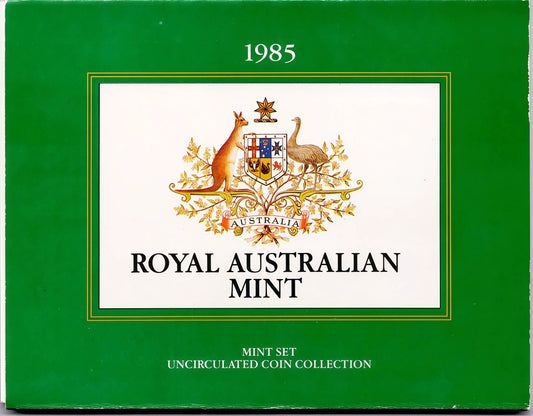 1985 Royal Australian Mint Mint Set — Uncirculated Coin Collection — First Year Makloüf Portrait front