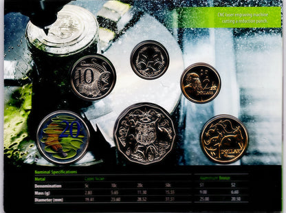 2013 RAM Six Coin Proof Set - coloured 20c Coin Edition