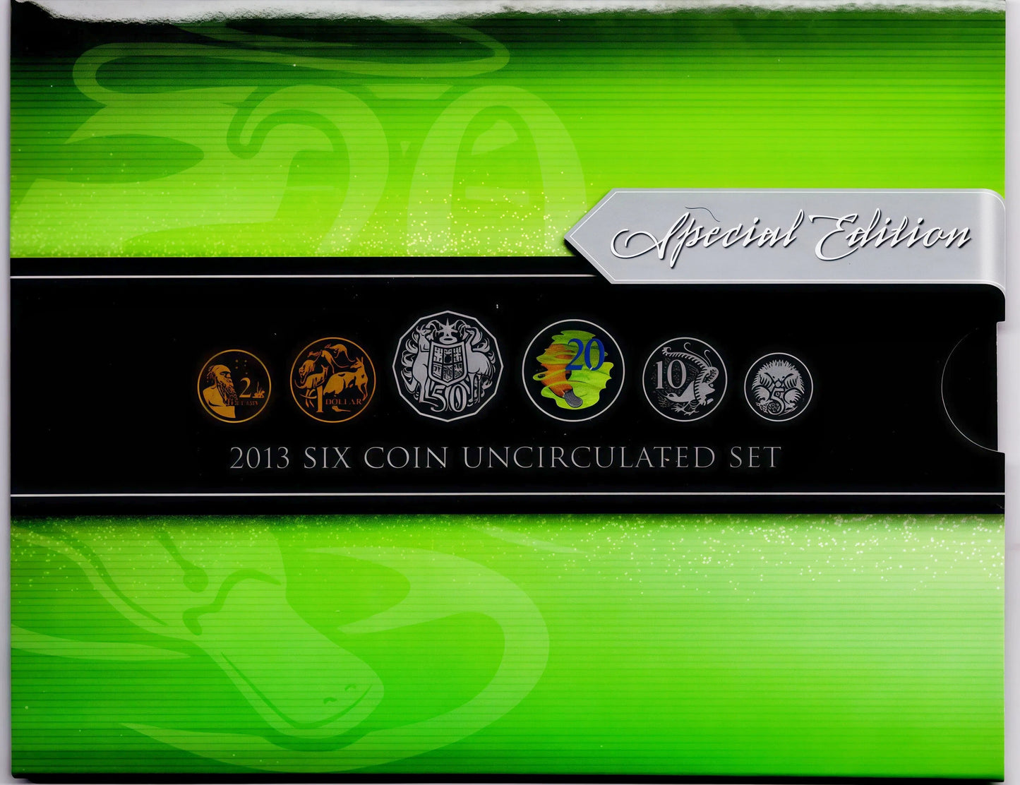 2013 RAM Six Coin Proof Set - coloured 20c Coin Edition