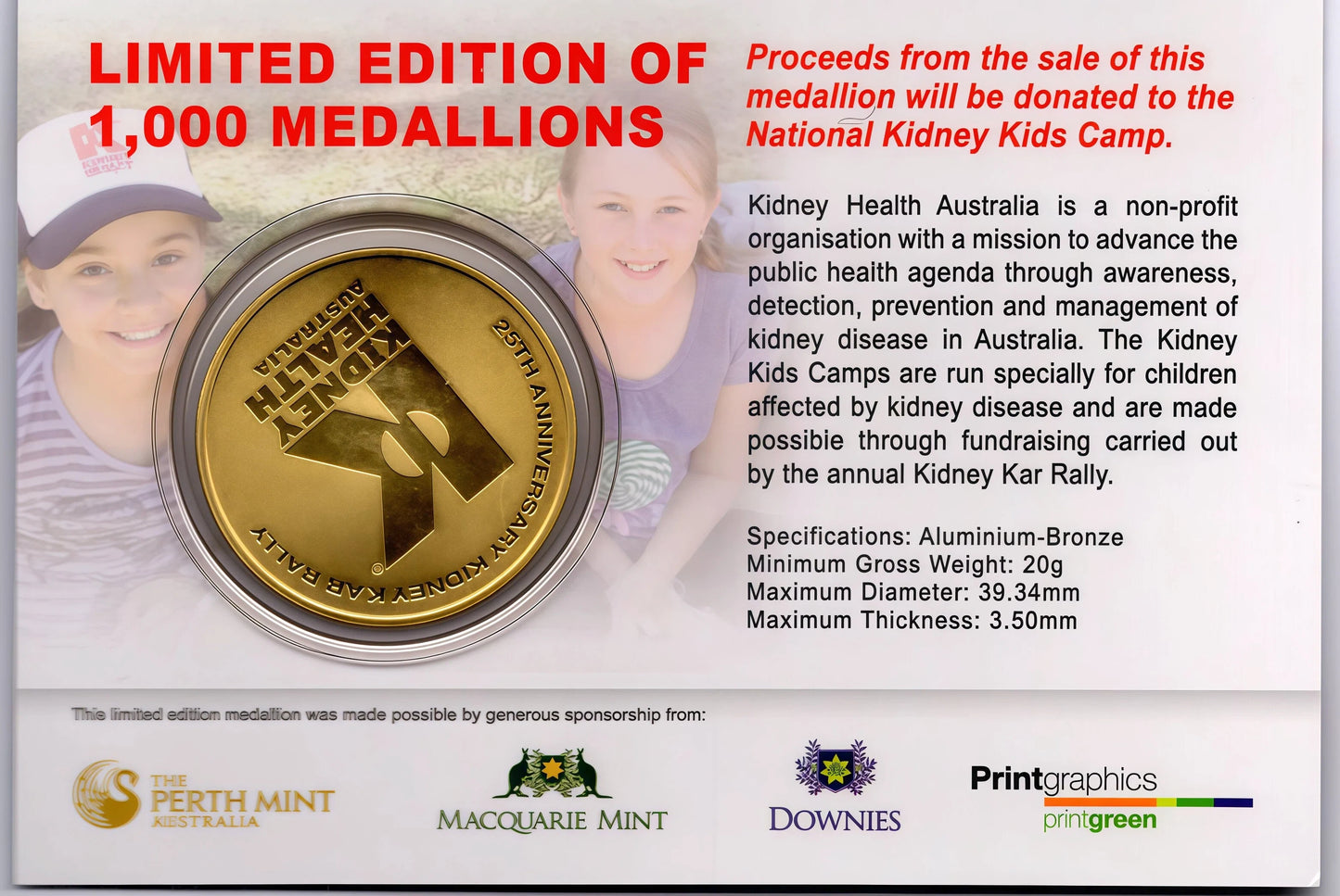 Kidney Car Rally Coin Card reverse