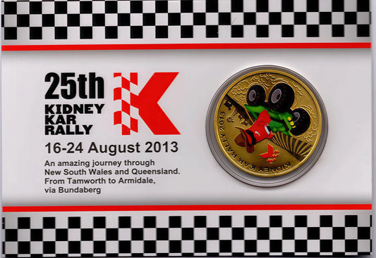 Kidney Car Rally Coin Card front