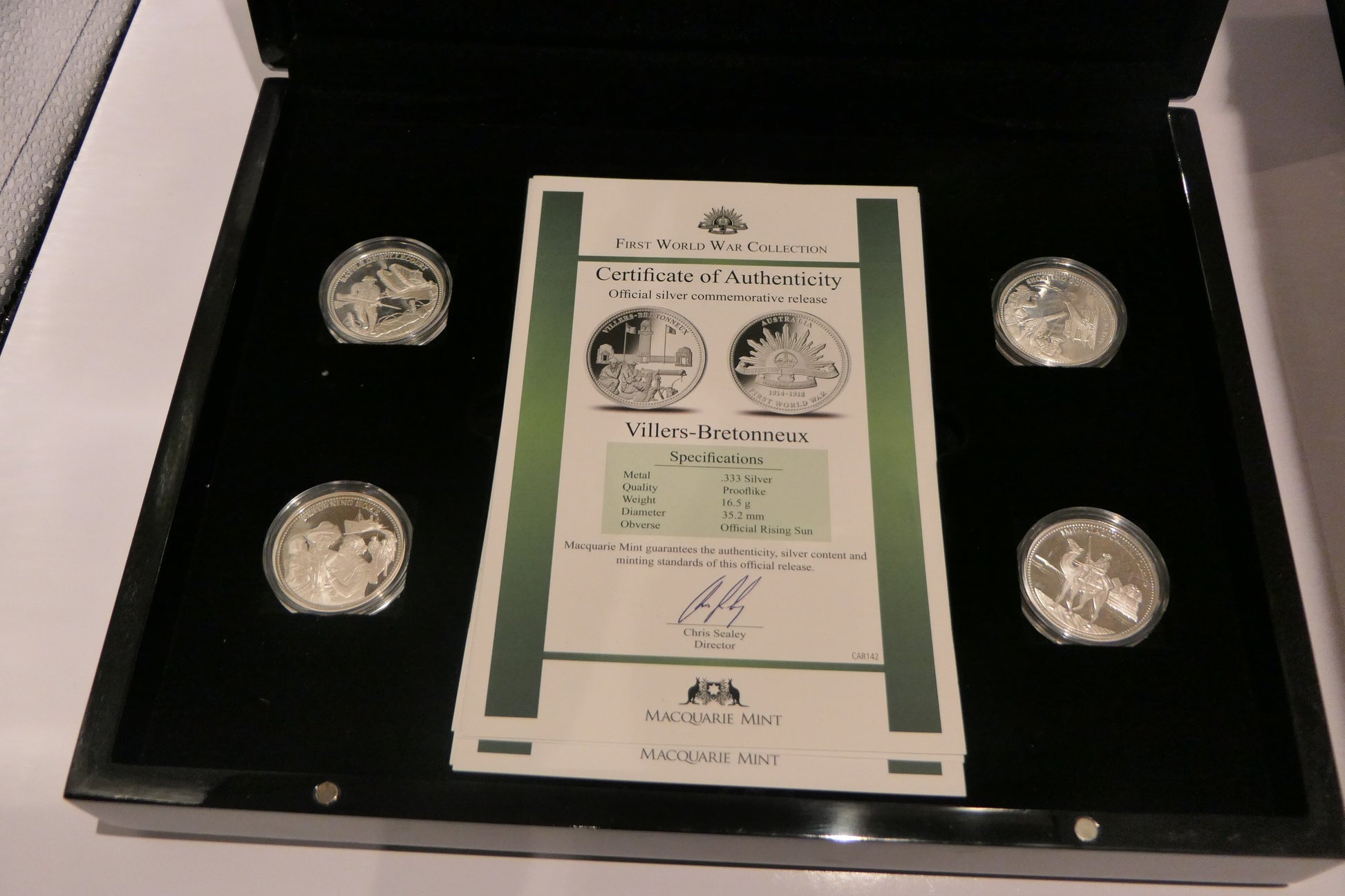 First World War Collection — Villers-Bretonneux Complete 16-Coin .333 Silver Prooflike Set image 3