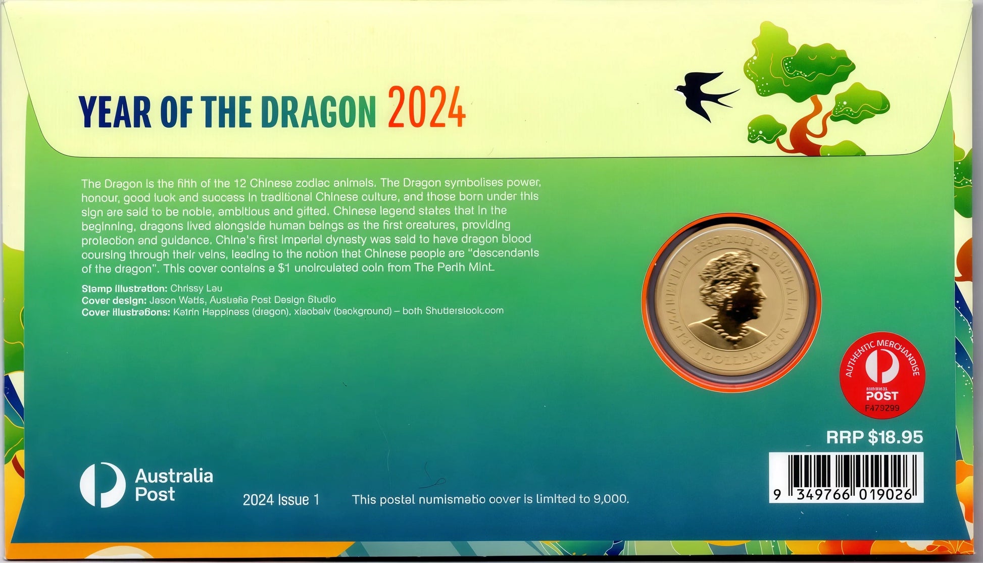 Year of the Dragon 2024 PNC — Australia Post & Perth Mint reverse