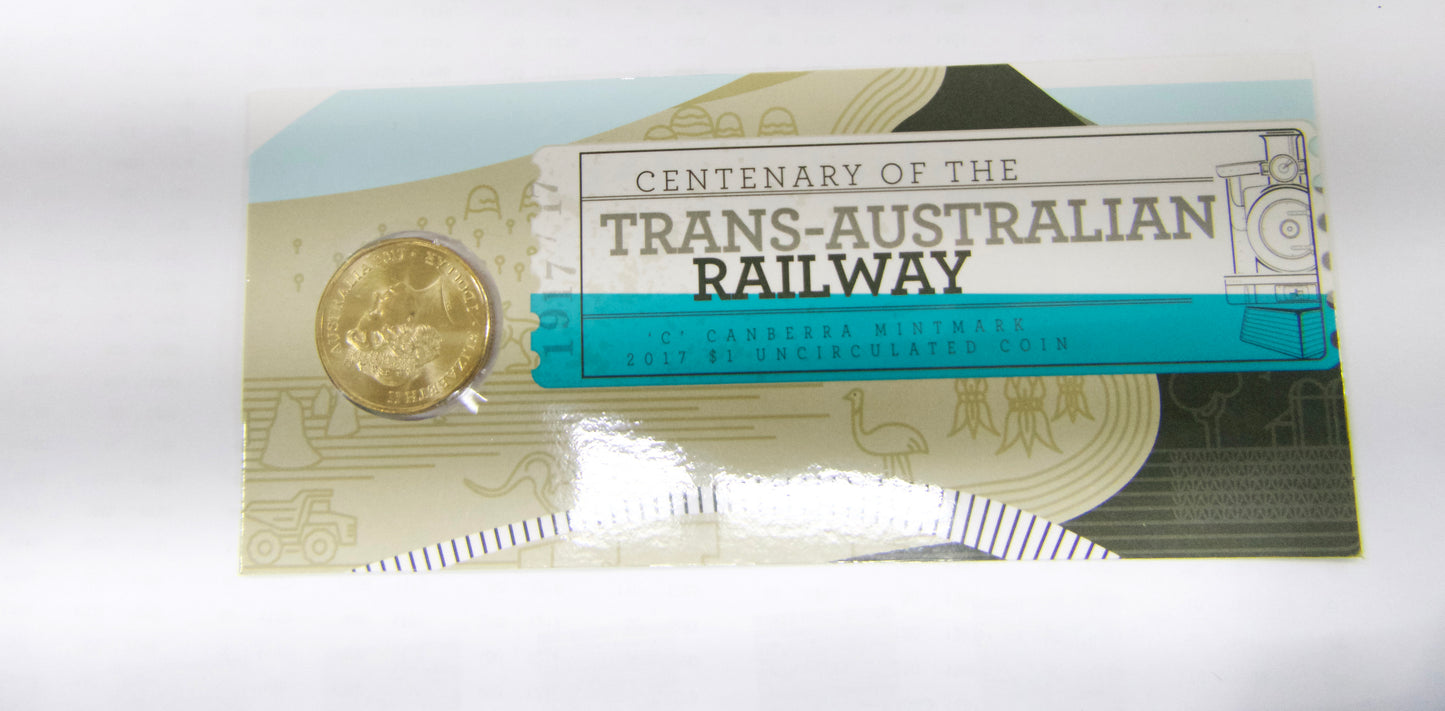 2017 $1 Trans-Australia Railway 'c' Mm PNC front