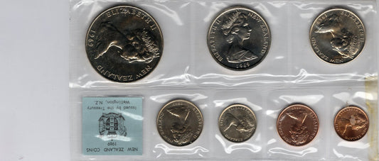 1969 Royal Australian Mint New Zealand Coins Set — Cook Bicentenary front