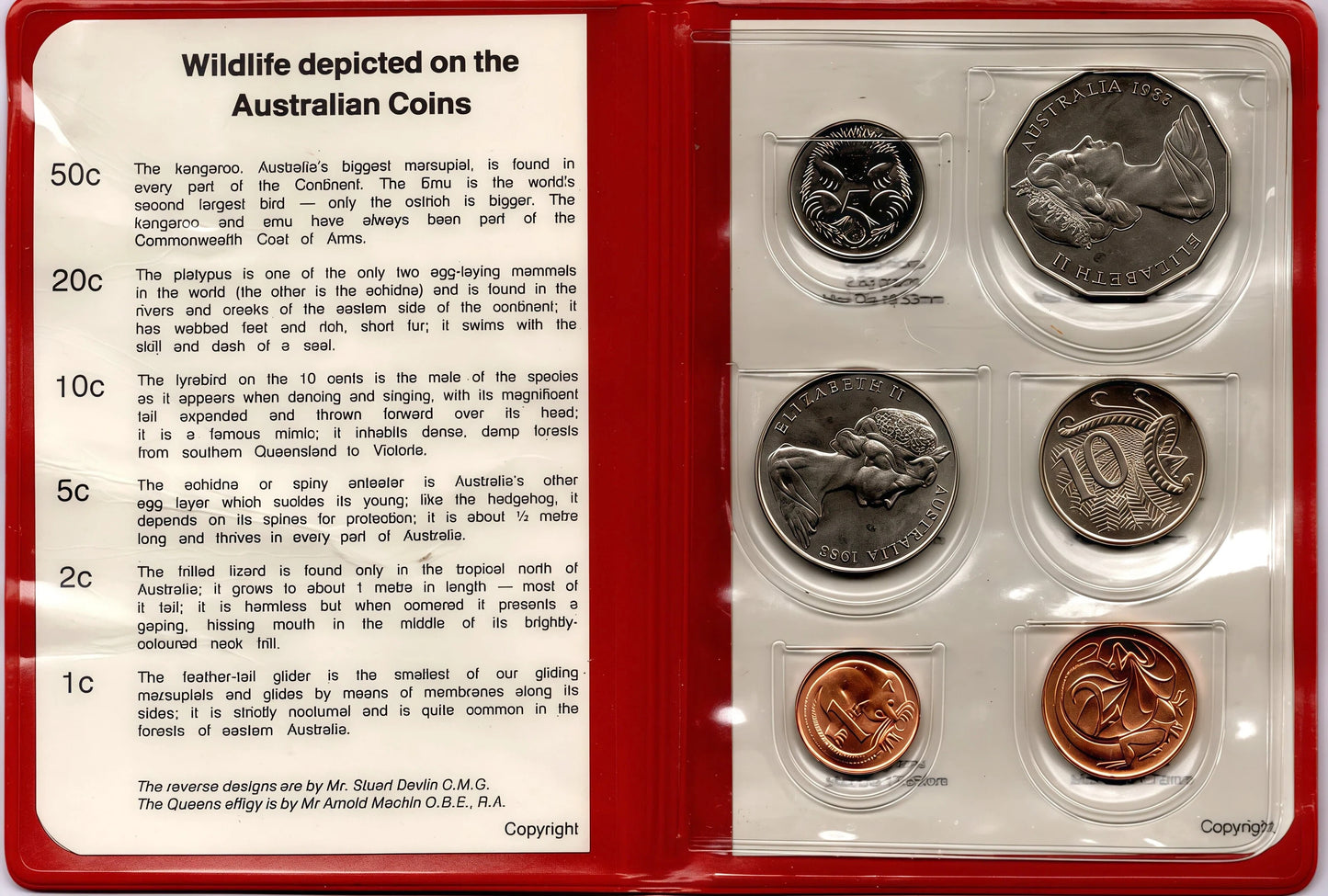 1983 Royal Australian Mint Uncirculated Coin Set reverse