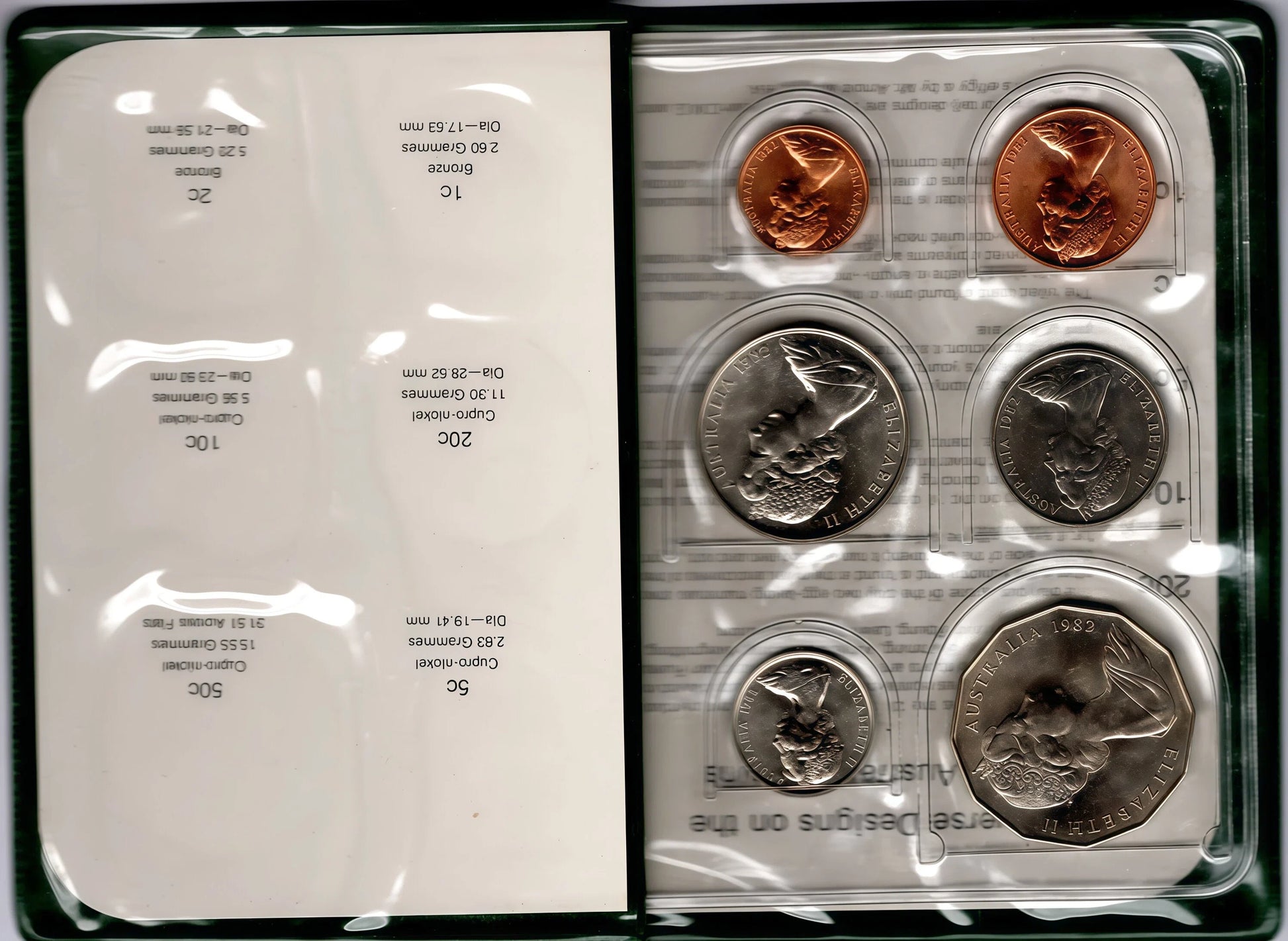 1982 Xii Commonwealth Games Brisbane Uncirculated Coin Set reverse