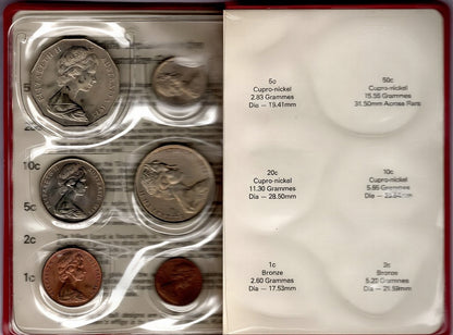 1975 Royal Australian Mint Uncirculated Coin Set reverse