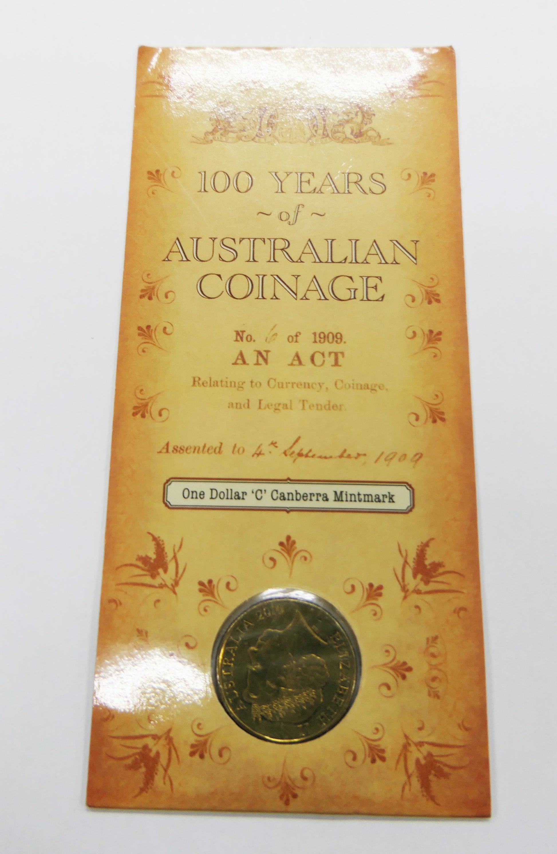 2010 Royal Australian Mint UNC $1 100 Years of Australian Coinage front