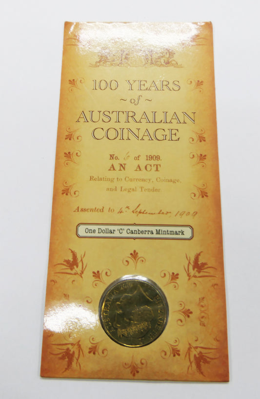 2010 Royal Australian Mint UNC $1 100 Years of Australian Coinage front