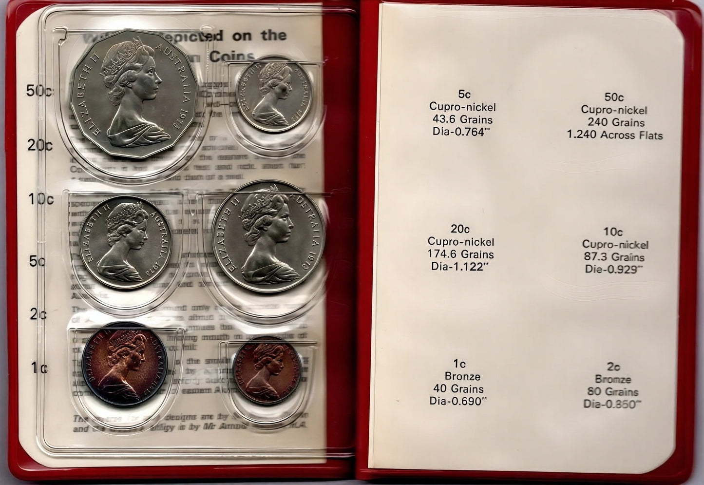 1978 Royal Australian Mint Uncirculated Coin Set reverse