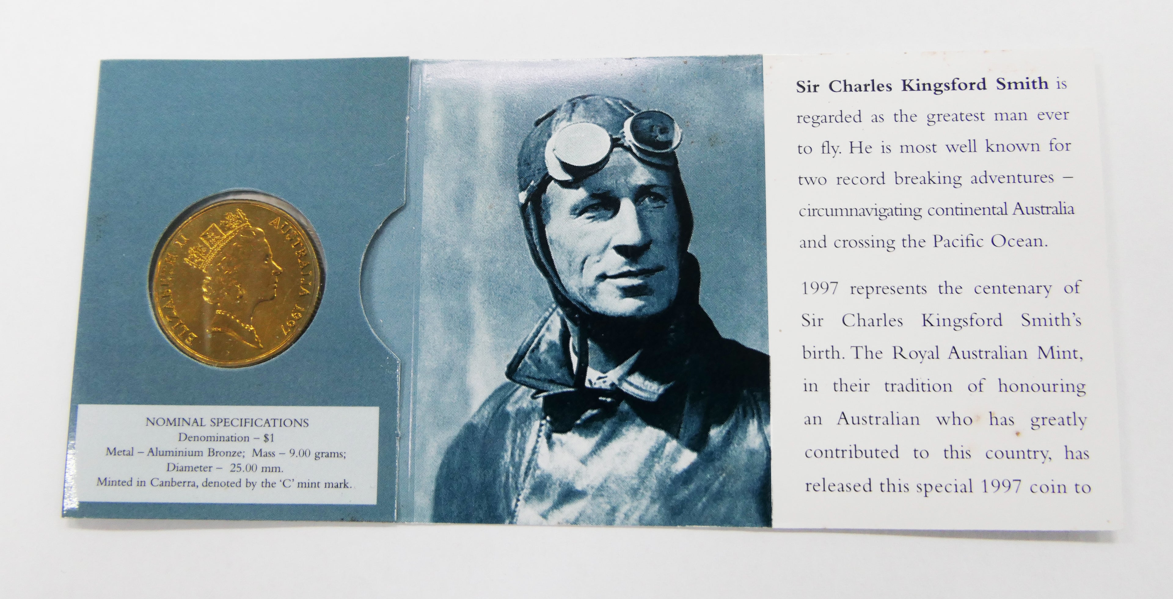 1997 $1 'C' Mint Mark Sir Charles Kingsford Smith