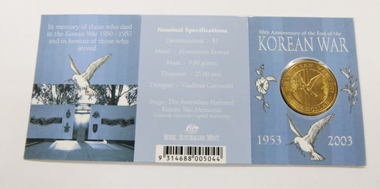2003 $1 50th Anniversary End of the Korean War 'c' Mint Mark front
