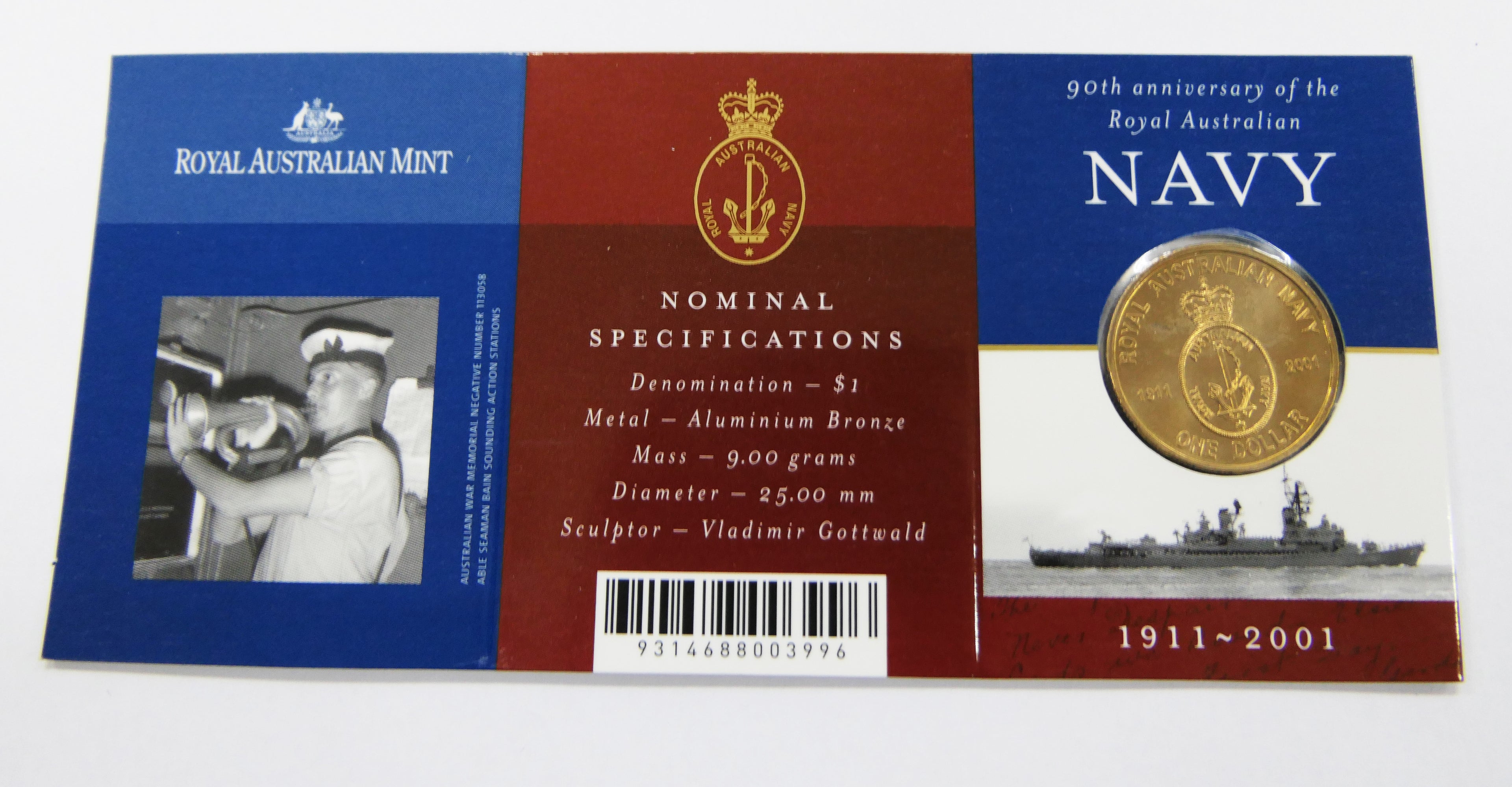 2001 $1 90th Anniversary of the Royal Australian Army