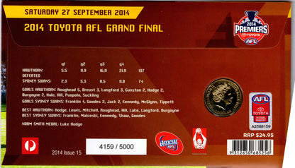 Australia Post Hawthorn Hawks AFL Premiers 2014 PNC reverse
