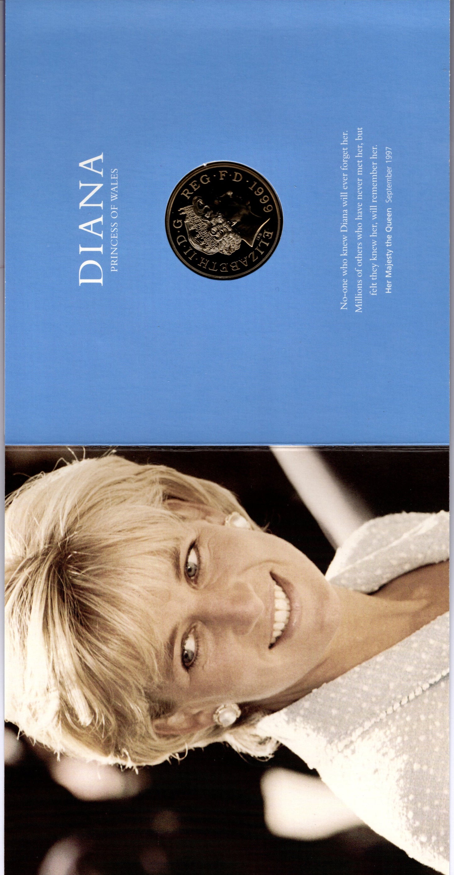 Diana, Princess of Wales Memorial £5 Crown Coin 1999 — Royal Mint Uk reverse
