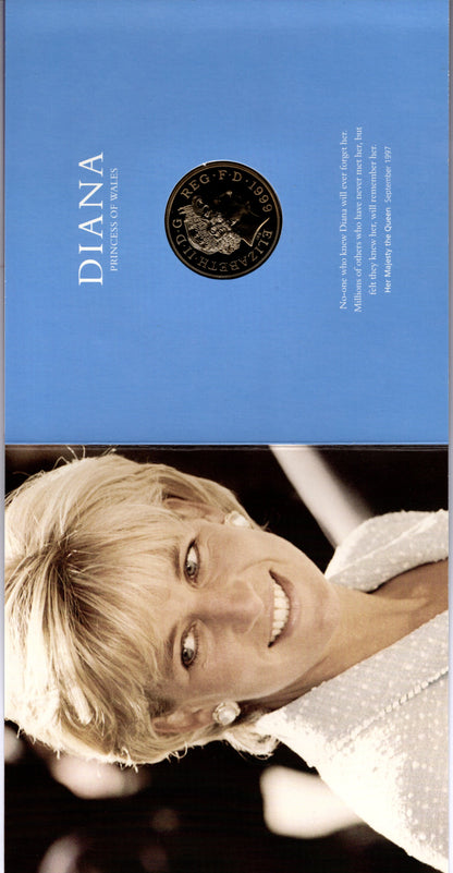 Diana, Princess of Wales Memorial £5 Crown Coin 1999 — Royal Mint Uk reverse