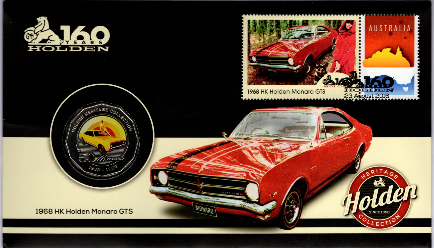 Australia Post Holden Heritage Collection — 1968 Hk Holden Monaro Gts 2016 PNC front