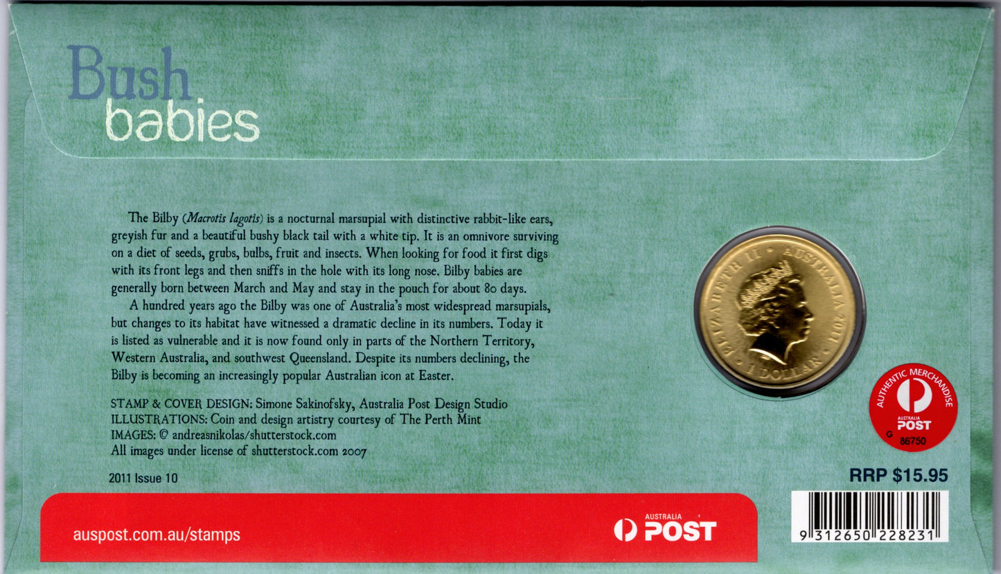 Australia Post Bush Babies Bilby 2011 PNC reverse