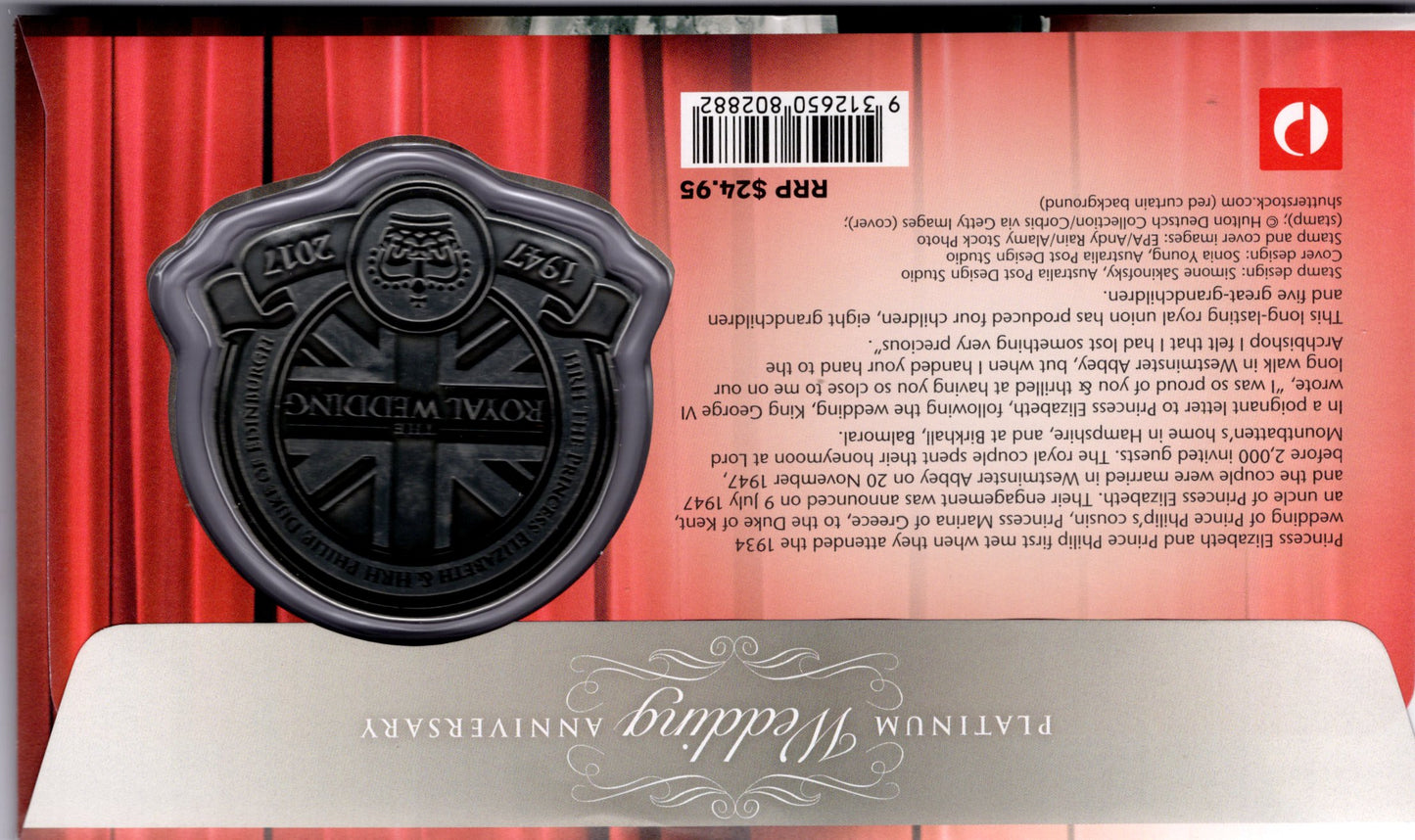 2017 Australia Post Platinum Wedding Anniversary PNC reverse