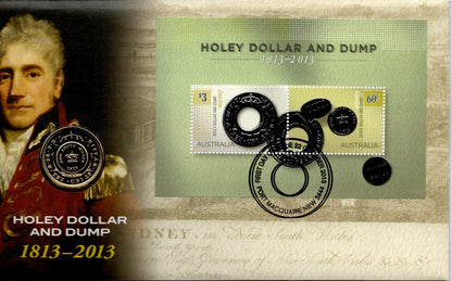 2013 Australia Post Holey Dollar and Dump PNC front