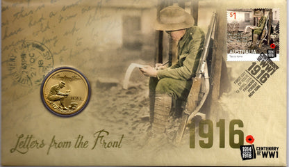 2016 Australia Post Letters from the Front Centenary of WWI PNC front