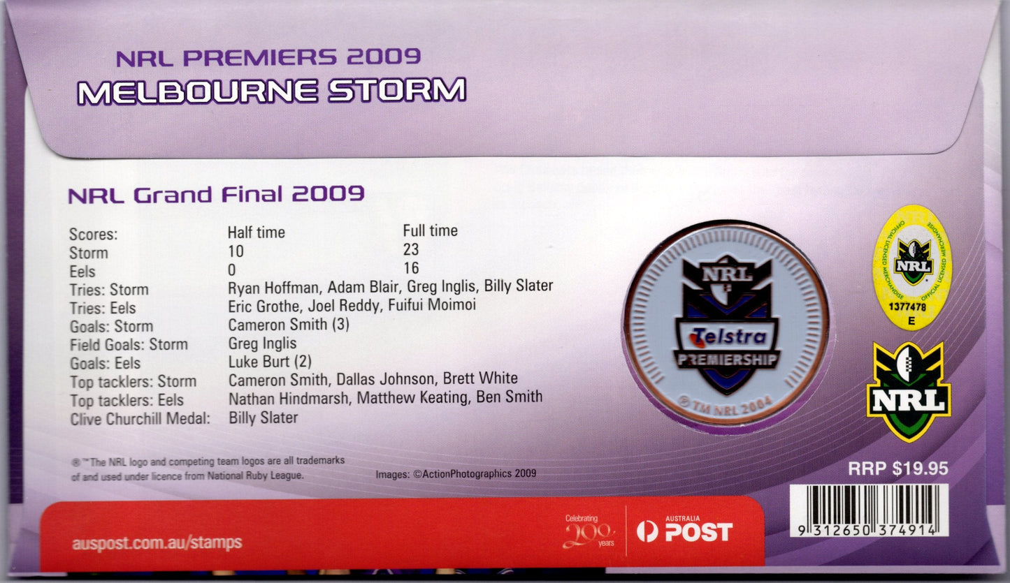 2009 NRL Premiers Melbourne Storm Limited Edition Medallion Cover