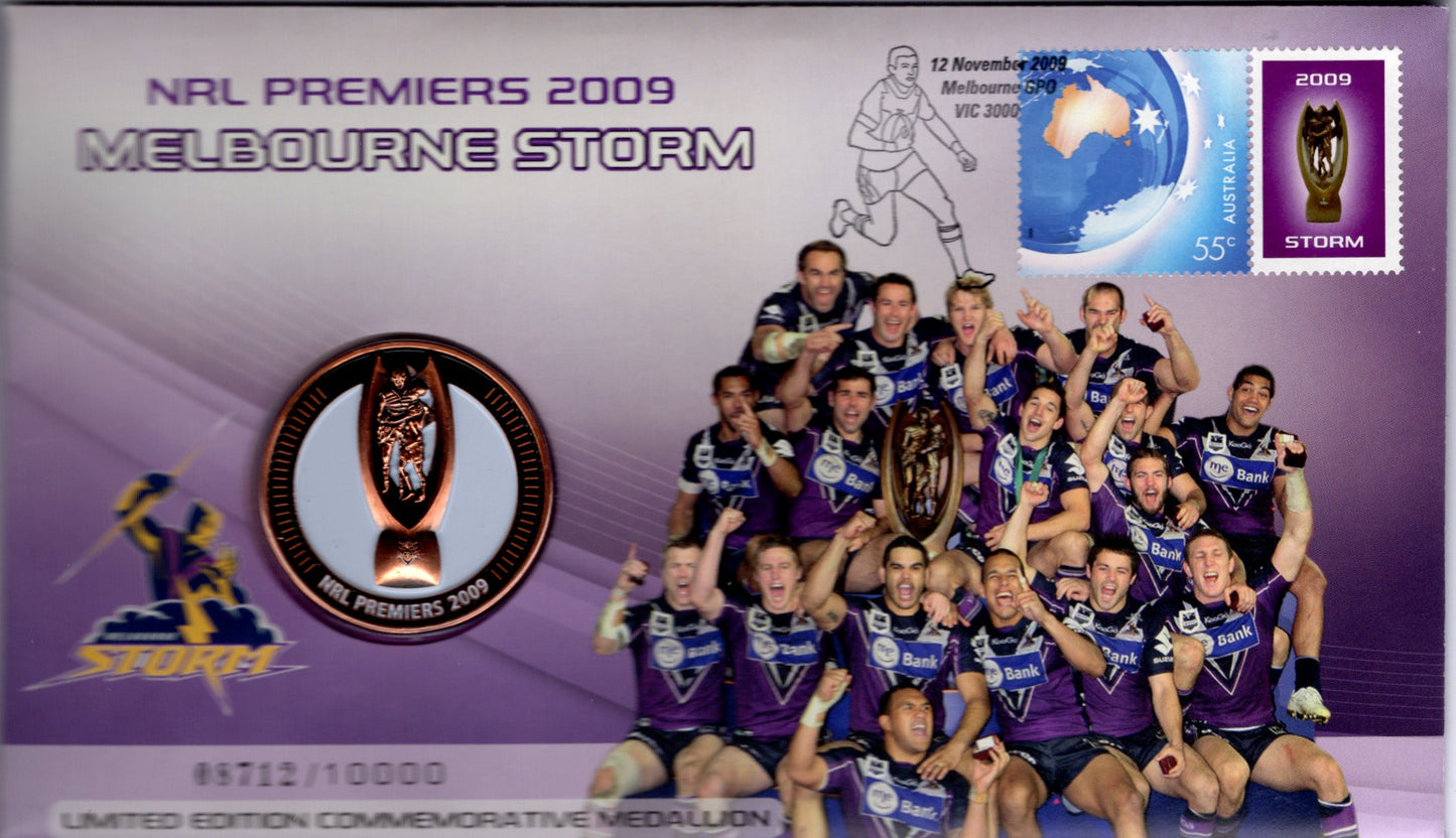 2009 NRL Premiers Melbourne Storm Limited Edition Medallion Cover