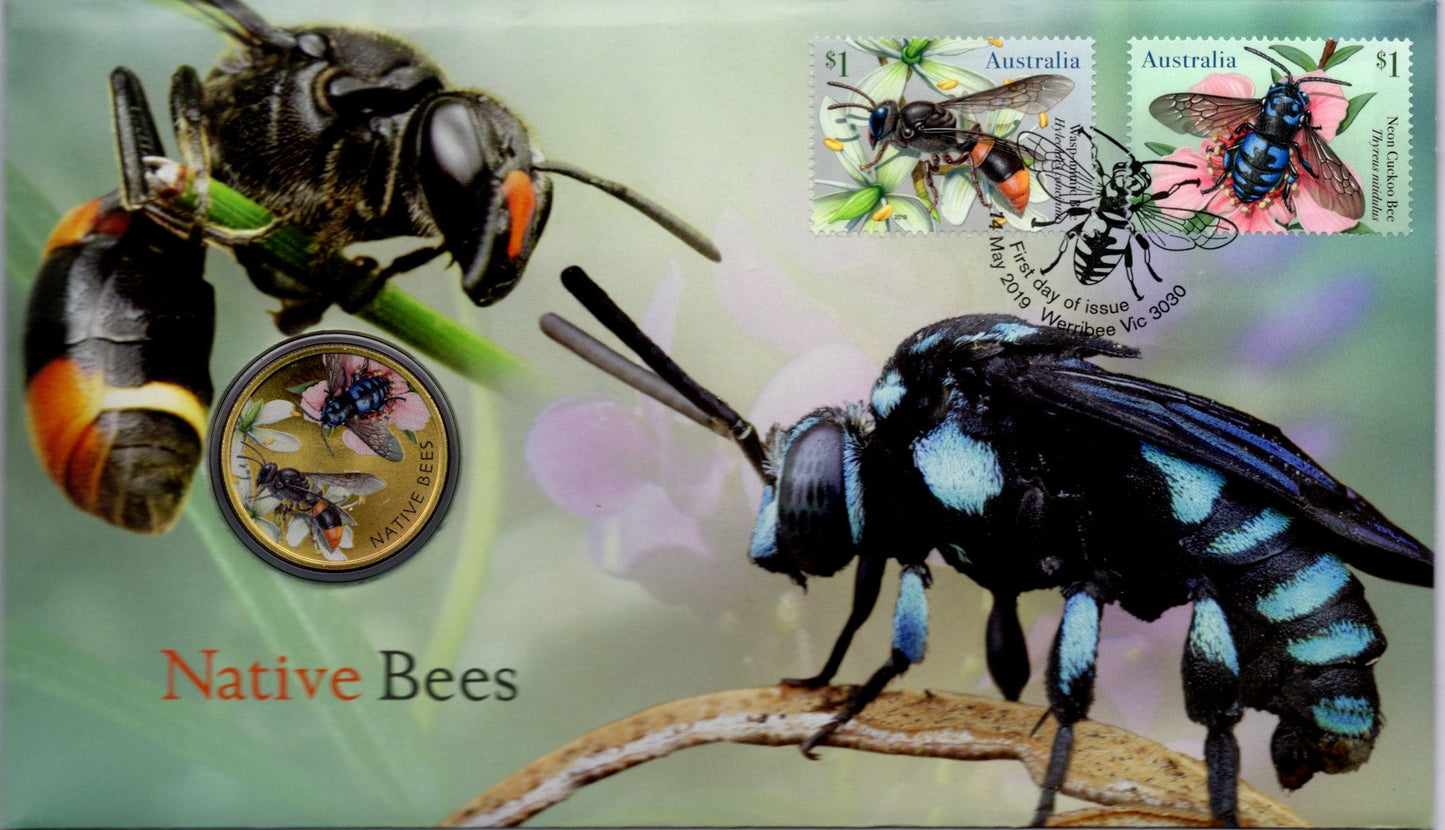 2019 Australia Post Native Bees PNC front