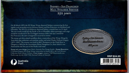 2000 Australia Post Sydney San Francisco Mail Service 150th Anniversary PNC reverse