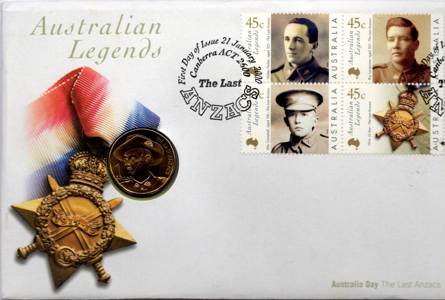 2000 Australia Post Australian Legends PNC front