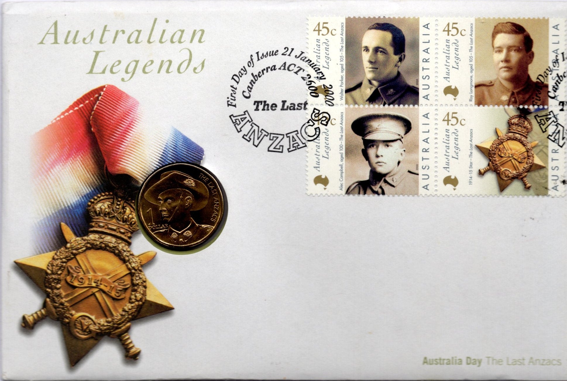 2000 Australia Post Australian Legends PNC front