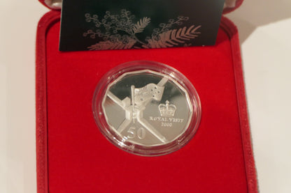 2000 Royal Australian Mint Royal Visit 50c Fine Silver Proof Coin reverse