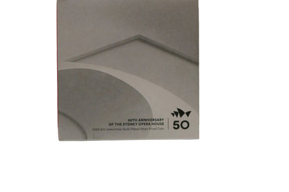 2023 Royal Australian Mint 50c 50th Anniversary Sydney Opera House Selectively Gold-Plated Silver Proof Coin front