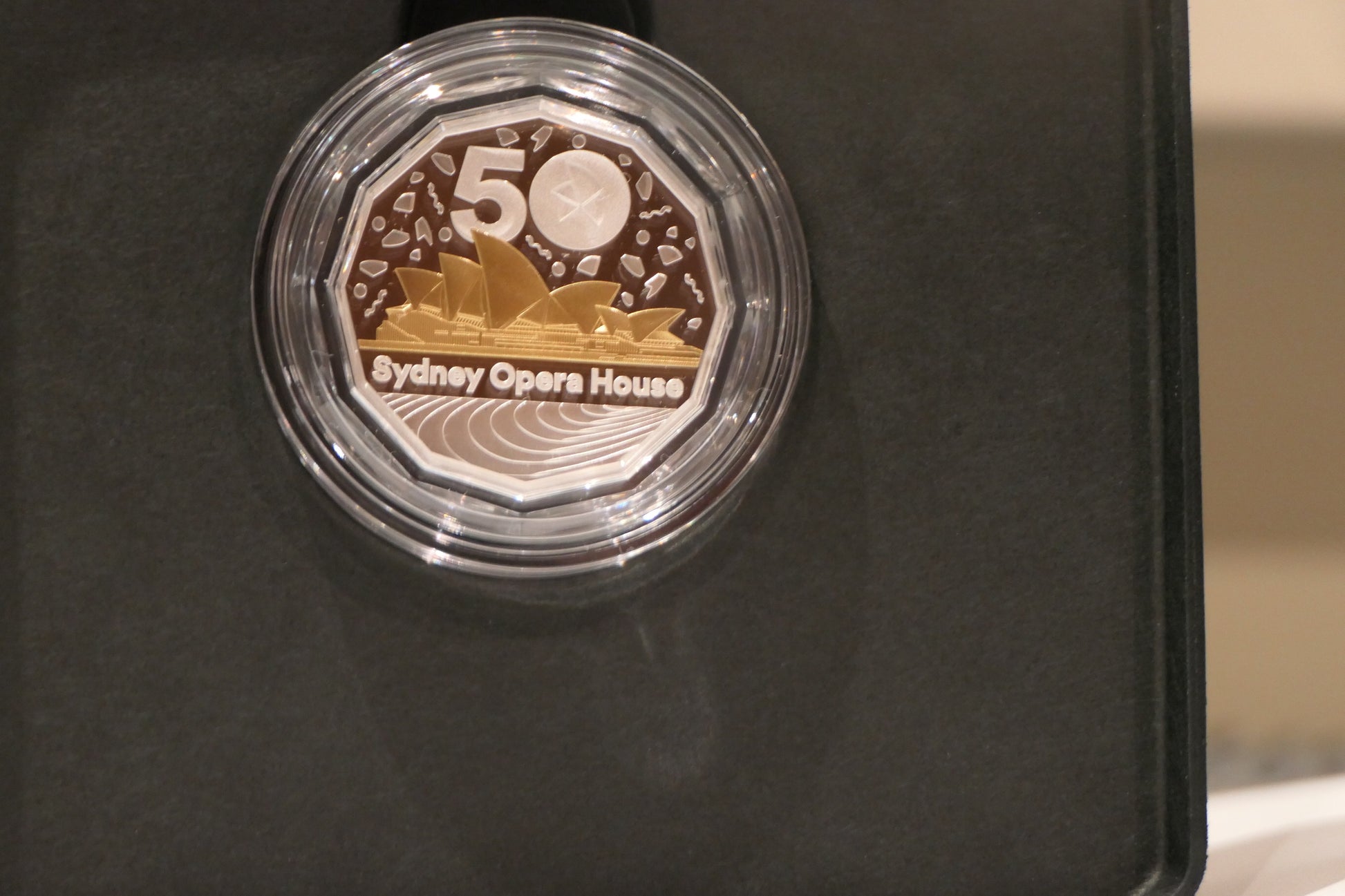 2023 Royal Australian Mint 50c 50th Anniversary Sydney Opera House Selectively Gold-Plated Silver Proof Coin reverse