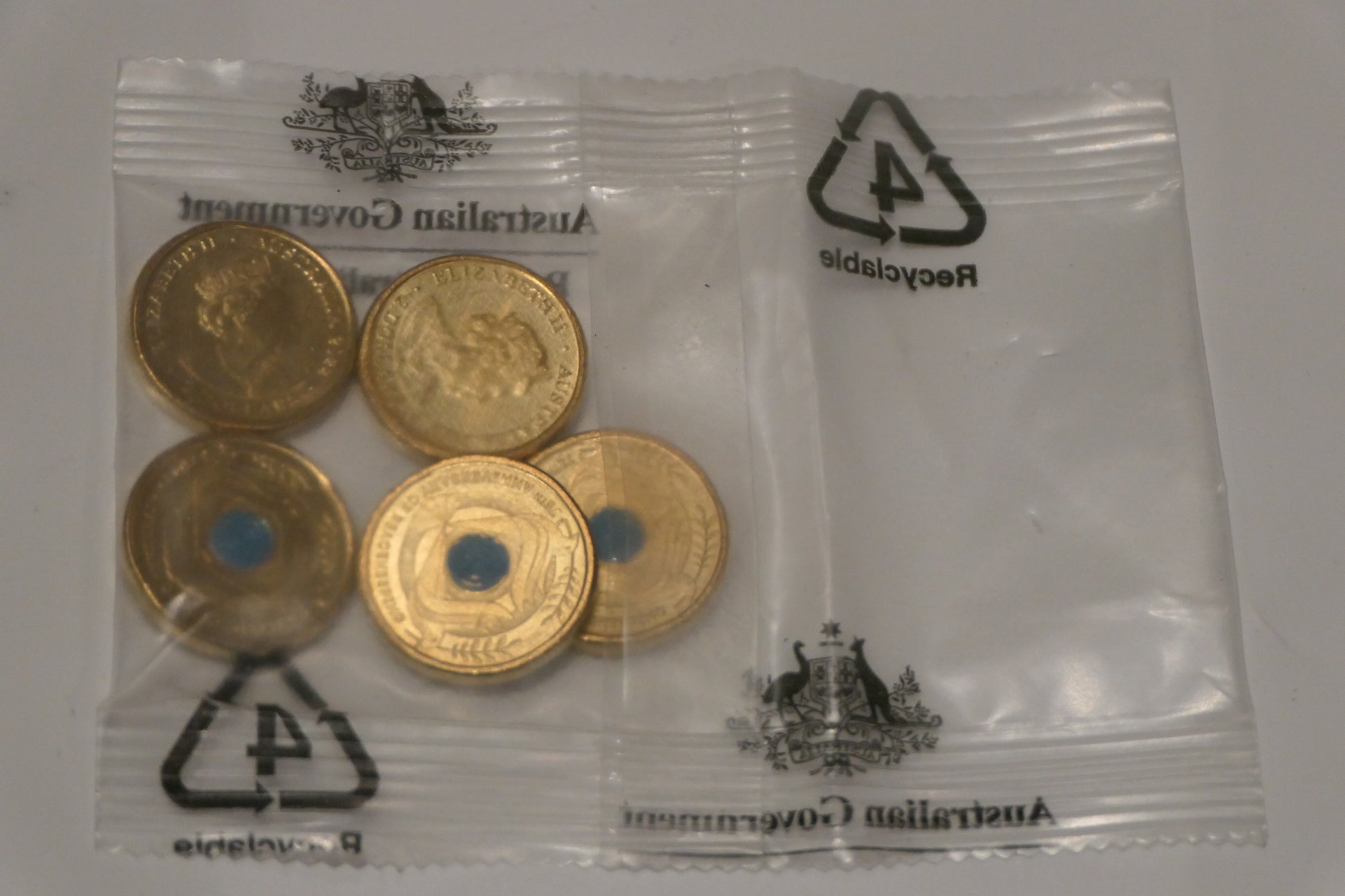 2020 Royal Australian Mint 75th Anniversary End of World War II $2 Coin Bag — 5 X Uncirculated Coins front