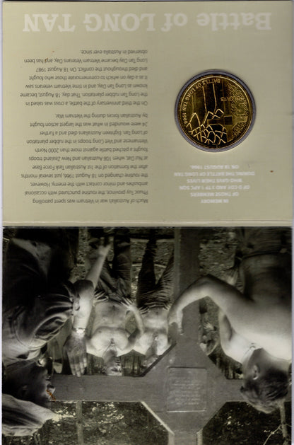2016 Royal Australian Mint Battle of Long Tan 50th Anniversary $5 Uncirculated Coin on Card reverse